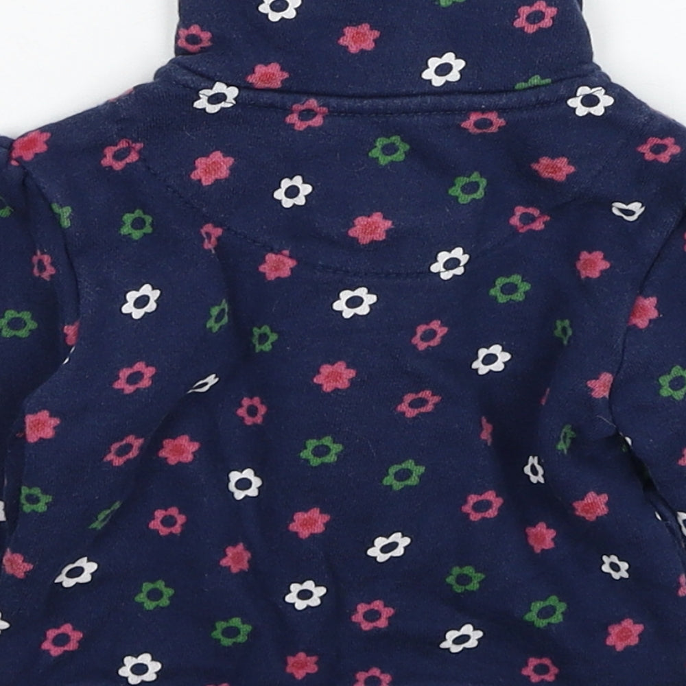 Gap Baby Blue Floral Basic Coat Jacket Size 6-9 Months Zip