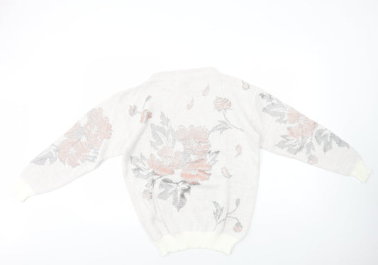 Womens UK Size 10 Preworn White Pullover Jumper