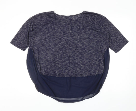 George Womens Blue Boat Neck Polyester Pullover Jumper Size 14