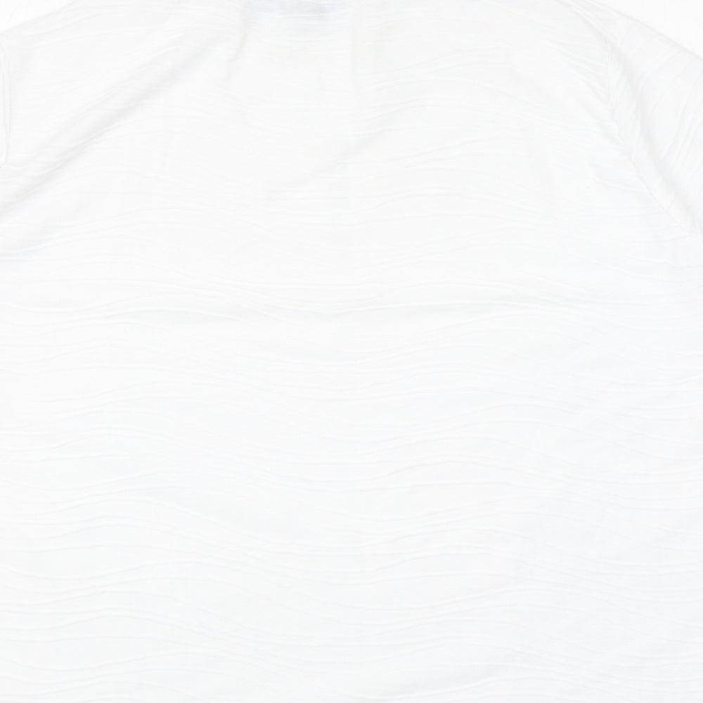 EWM Womens White Polyester Basic T-Shirt Size XL Round Neck - Textured