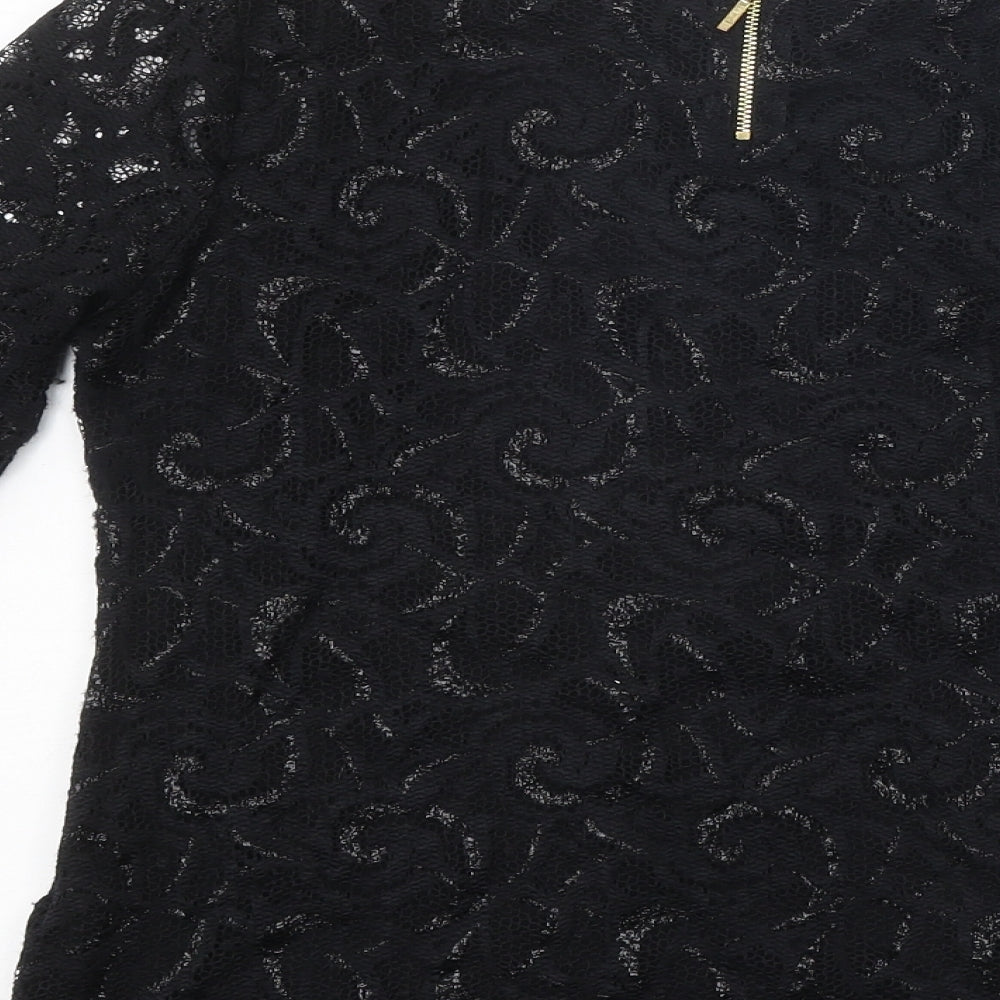 Womens UK Size 12 Per Una Black Basic T-Shirt