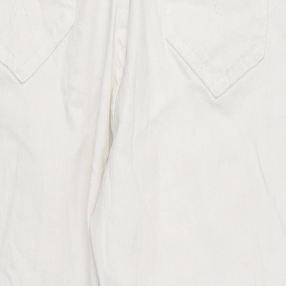 Crew Clothing Womens White 100% Cotton Straight Jeans Size 12 L27 in Regular Zip