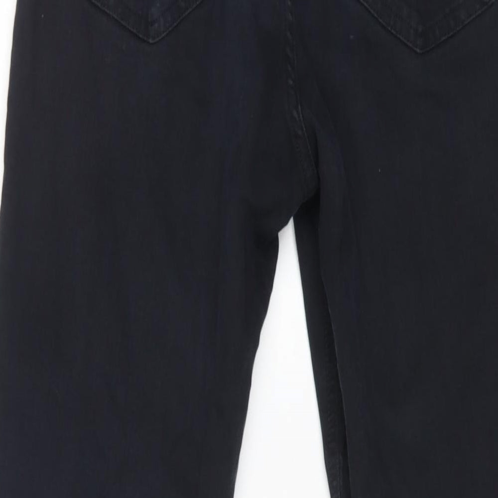 Topshop Womens Black Cotton Straight Jeans Size 30 in L24 in Regular Zip