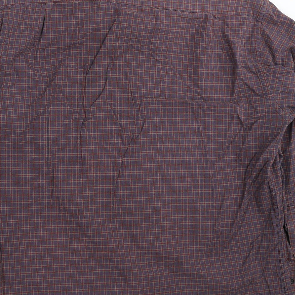 Mens UK Size 16 Marks and Spencer Grey Button-Up Long Sleeve Casual Shirt