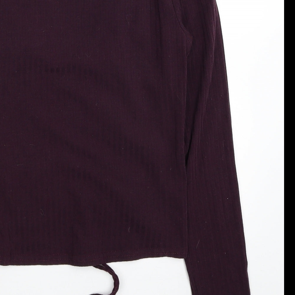 Womens UK Size 12 New Look Red Cropped Blouse