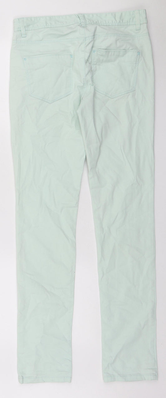 Womens UK Size 8 H&M Regular Fit Skinny Green Jeans