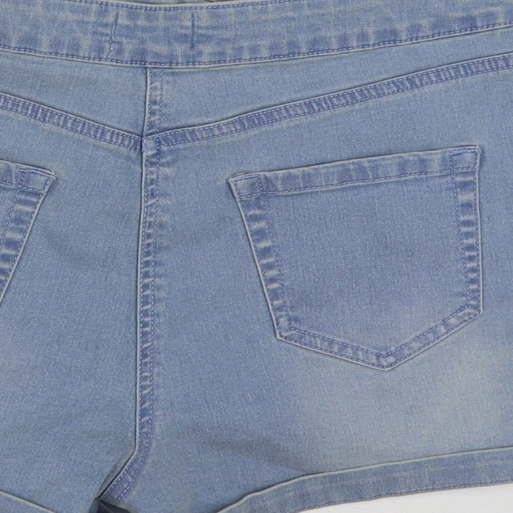 /DENIM Womens Blue Cotton Hot Pants Shorts Size 10 L3 in Regular Button