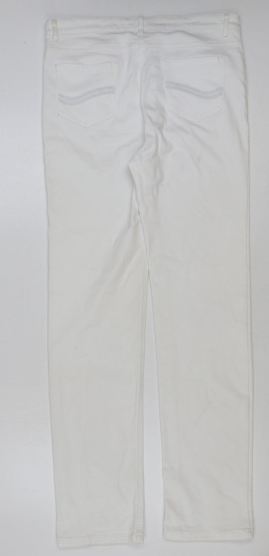 Womens UK Size 34 in Marks and Spencer Regular Fit Straight White Jeans