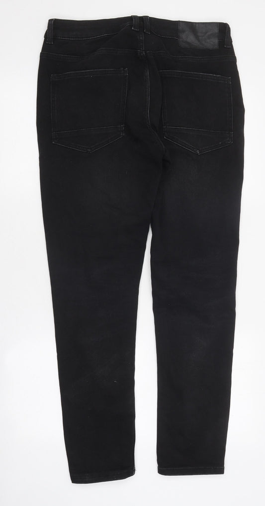 Zara Womens Black 100% Cotton Skinny Jeans Size 36 in L30 in Regular Zip
