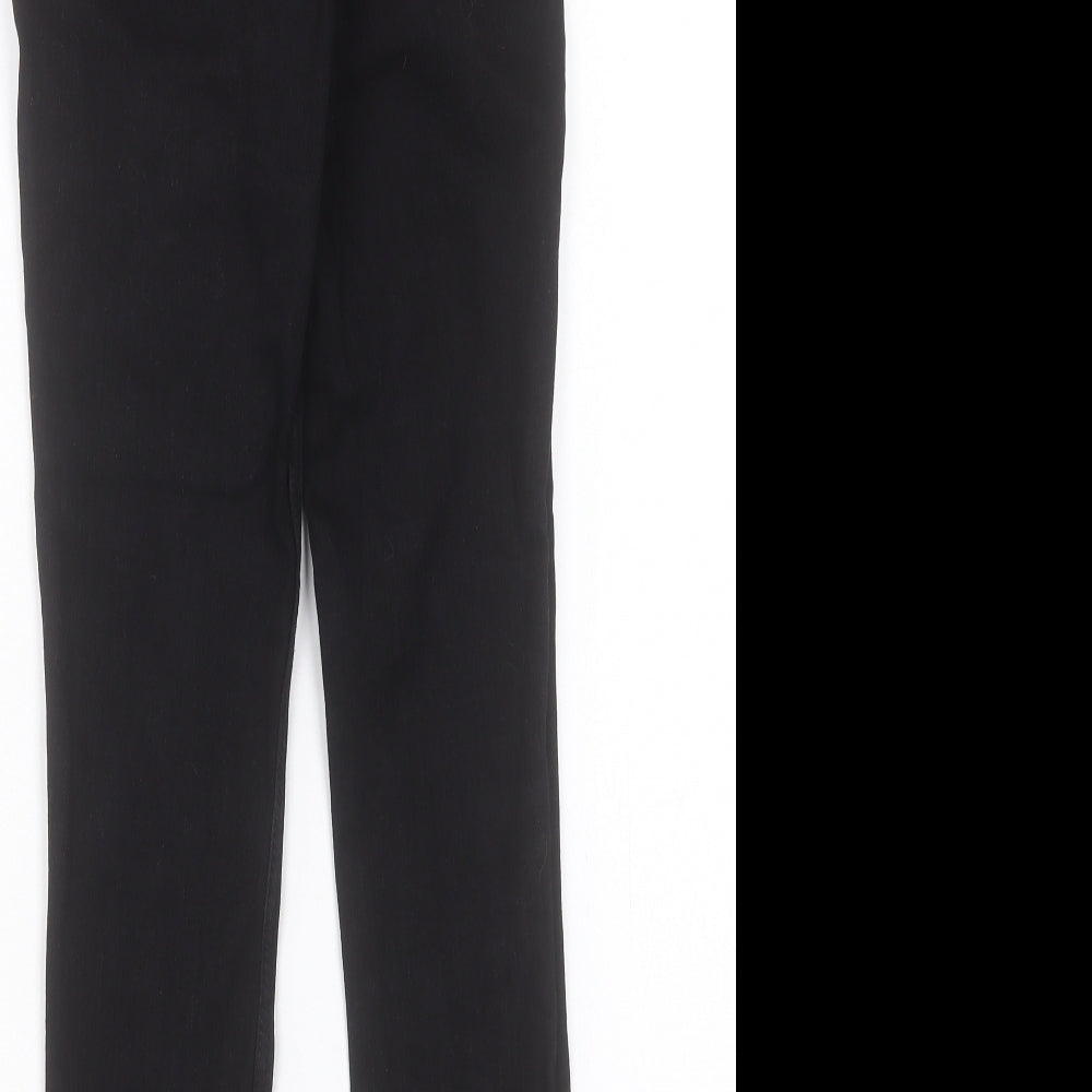 Zara Womens Black Cotton Skinny Jeans Size 8 L26 in Regular Button
