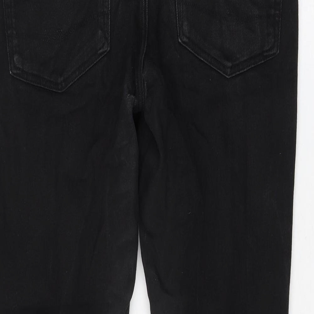 ASOS Womens Black Cotton Straight Jeans Size 30 in L30 in Regular Zip