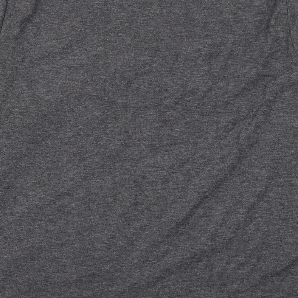 CC Womens Grey Polyester Basic Blouse Size L Scoop Neck