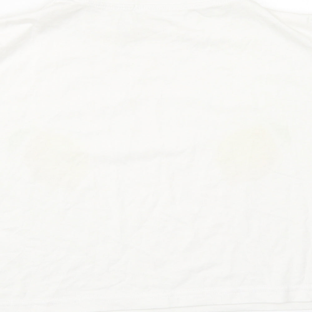 Womens UK Size 8 Missguided White Cropped T-Shirt