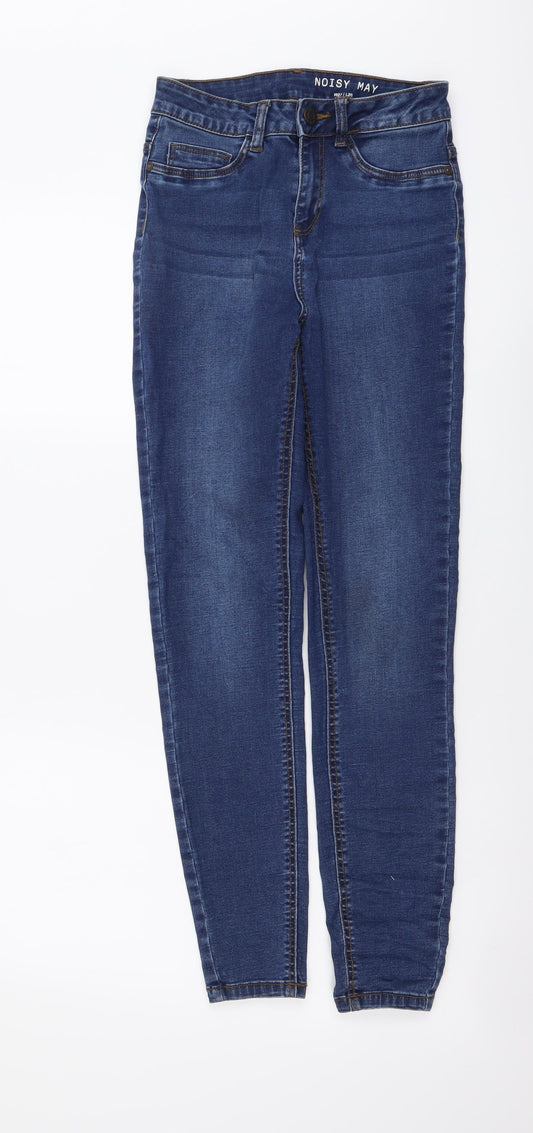 Womens UK Size 27 in Noisy may Regular Fit Skinny Blue Jeans