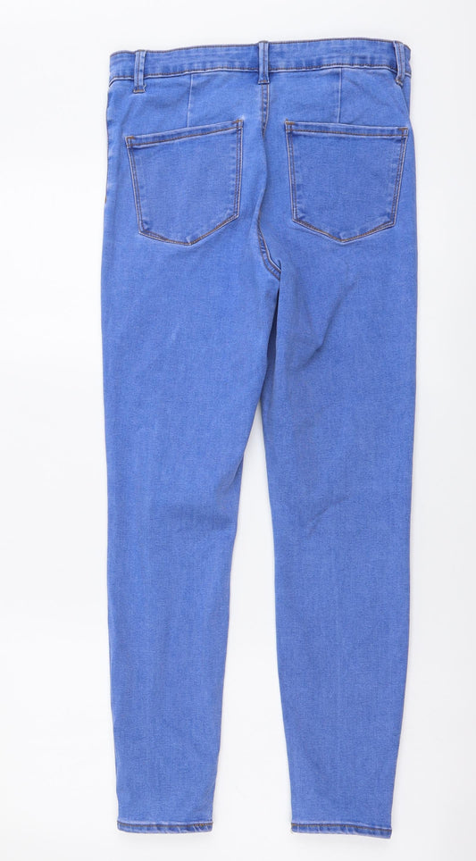 Denim & Co. Womens Blue Cotton Mom Jeans Size 10 L26 in Regular Button