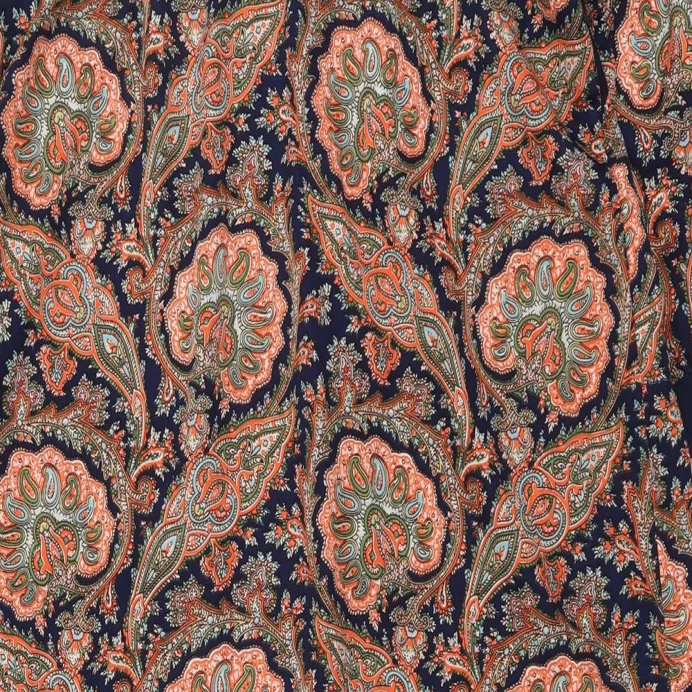 Atmosphere Womens Multicoloured Paisley Polyester A-Line Size 10 Boat Neck Pullover