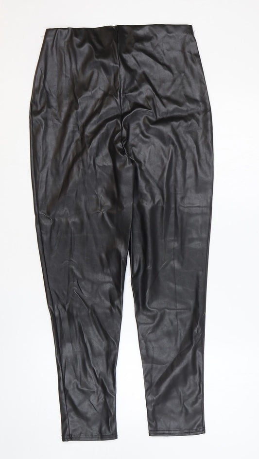 Womens UK Size 14 Missguided Regular Fit Black Trousers