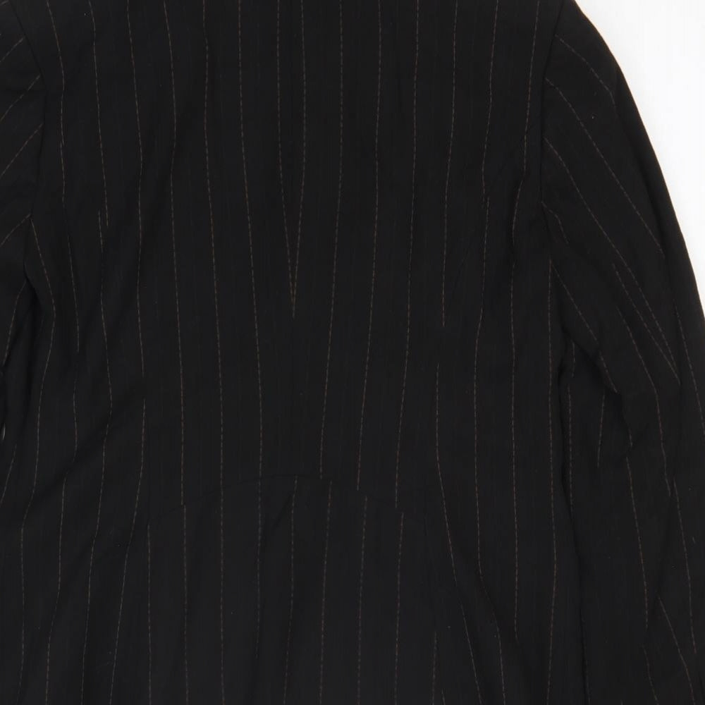 Principles Womens Black Striped Polyester Jacket Blazer Size 14