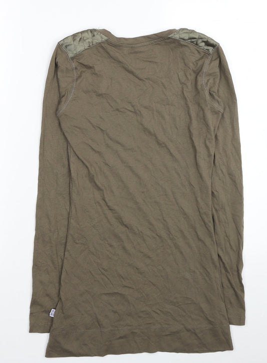 Womens UK Size 6 Debenhams Brown Tunic T-Shirt