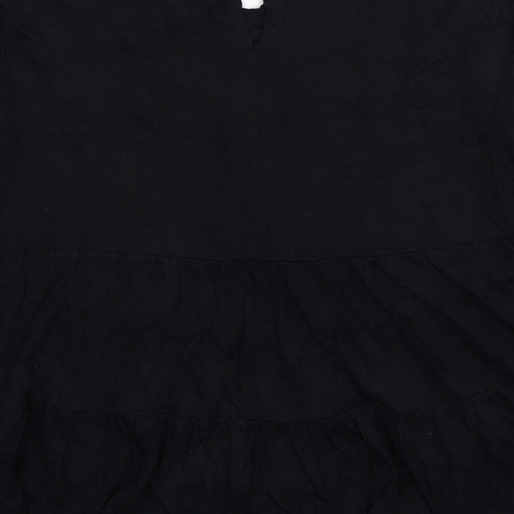 Womens UK Size 10 New Look Black Basic Blouse