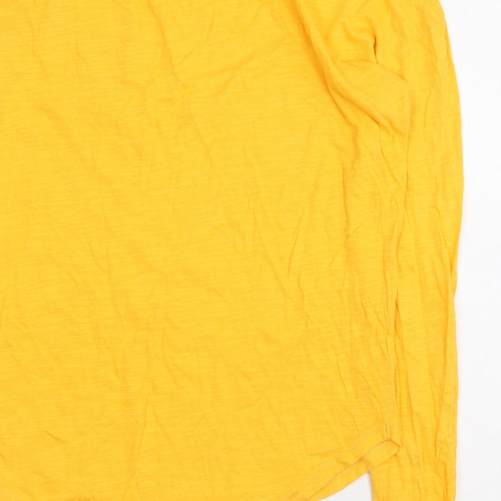 Micheal Kors Womens Yellow 100% Cotton Basic T-Shirt Size 2XS Boat Neck