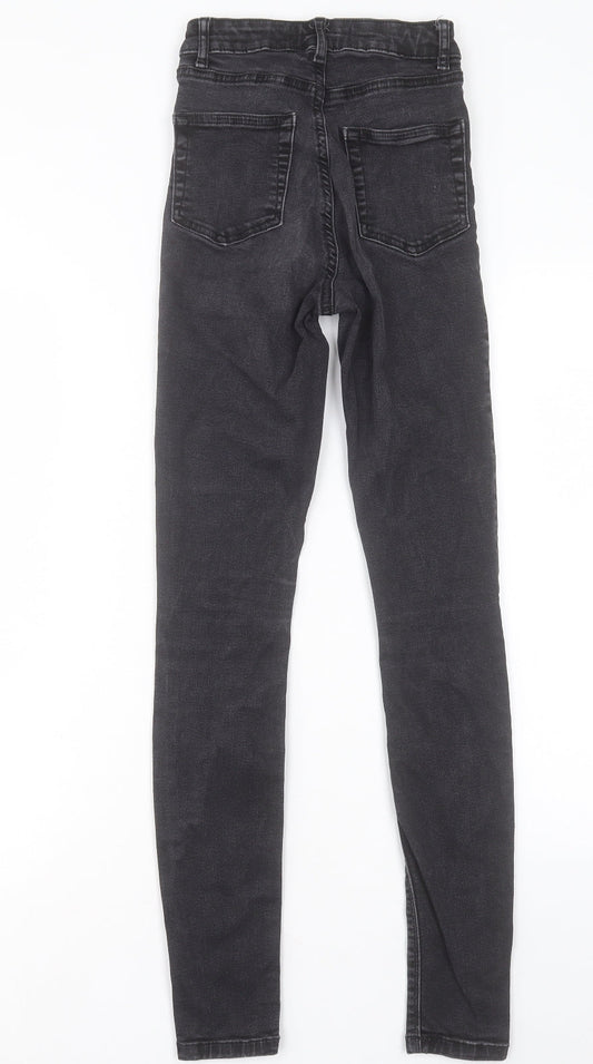 Denim & Co. Womens Black Cotton Skinny Jeans Size 4 L29 in Regular Button