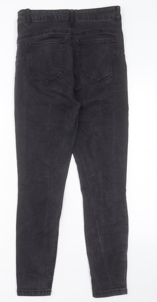 Denim & Co. Womens Black Cotton Skinny Jeans Size 10 L27 in Regular Button