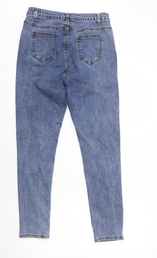 SheIn Womens Blue Cotton Skinny Jeans Size L L26 in Regular Zip