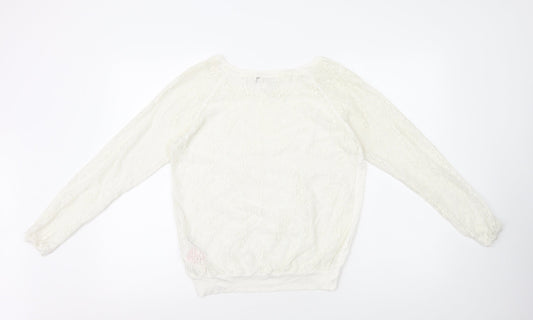 Womens UK Size L Only White Pullover Jumper