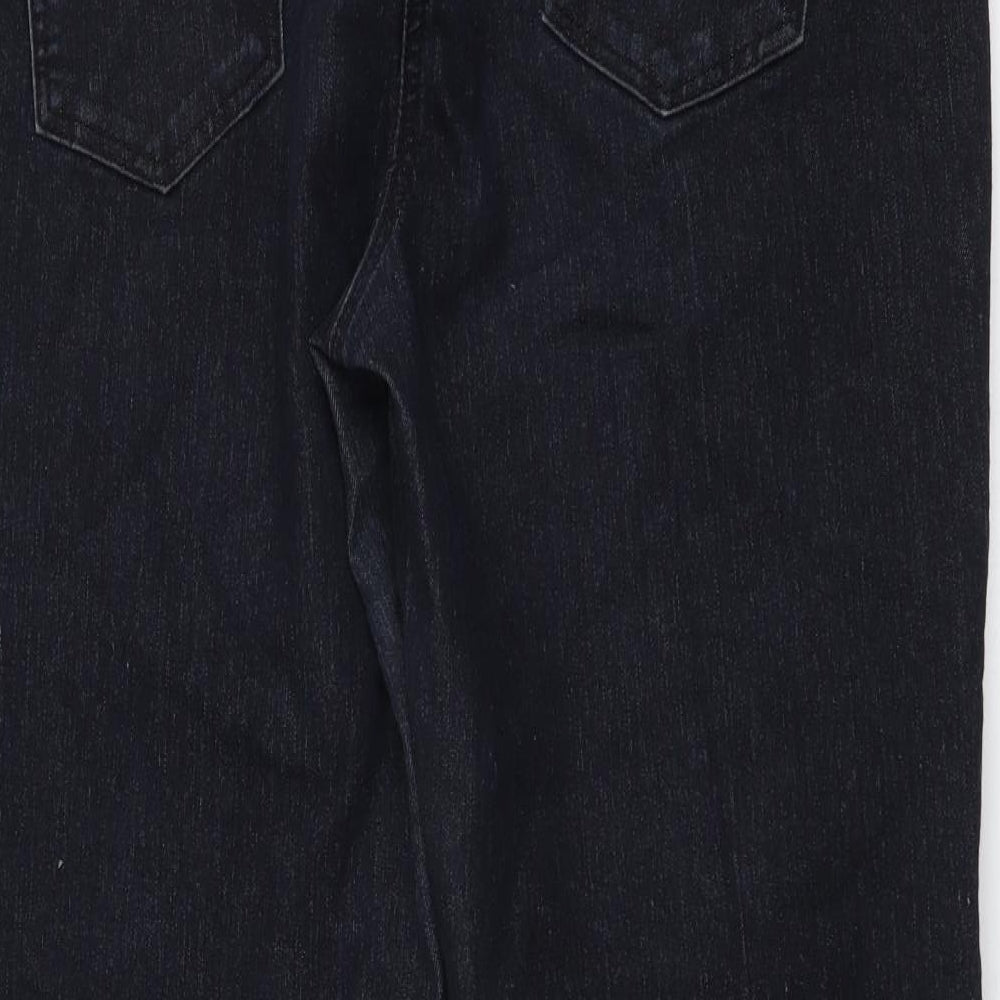 Essentials Womens Blue Cotton Straight Jeans Size 14 L27 in Regular Button