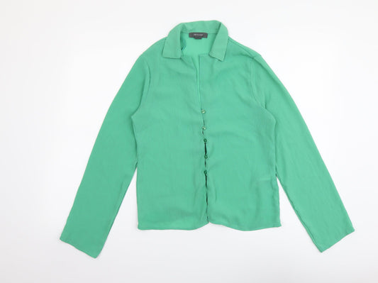 Womens UK Size 8 Primark Green Basic Button-Up