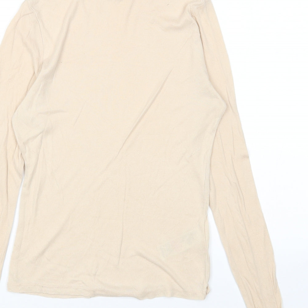 Womens UK Size 12 Topshop Beige Basic T-Shirt
