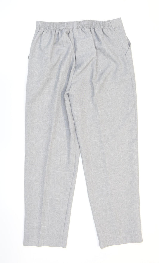 Autonomy Womens Grey Herringbone Polyester Dress Pants Trousers Size 14 L26 in Regular