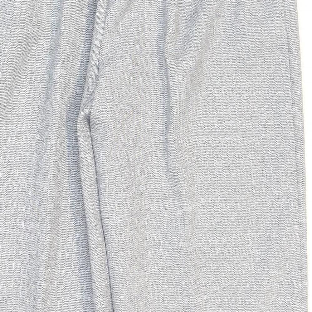 Autonomy Womens Grey Herringbone Polyester Dress Pants Trousers Size 14 L26 in Regular