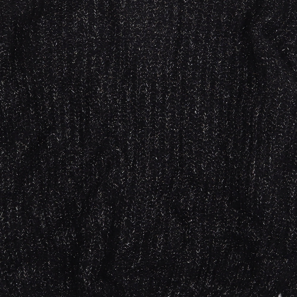 Richards Womens Black Wool Pullover Sweatshirt One Size Button