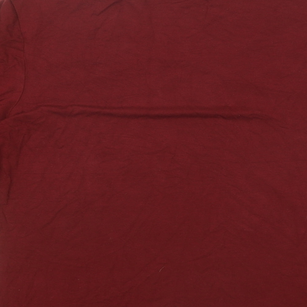 Barbara Lebek Womens Red Polyester Basic T-Shirt Size 10 Scoop Neck