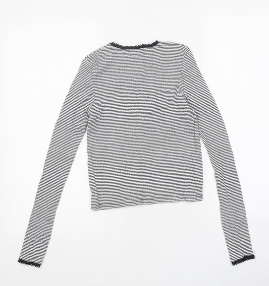 Womens UK Size 8 Topshop White Cropped T-Shirt