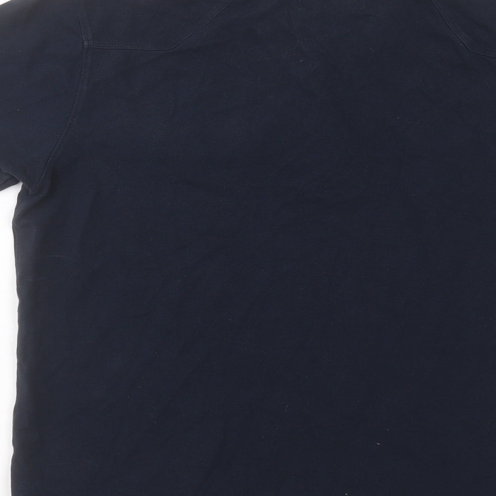 883 Police Mens Blue Cotton Polo Size S Collared Button