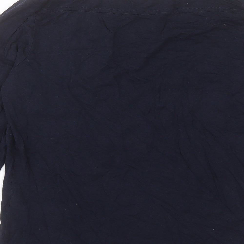 Autograph Womens Blue Modal Basic T-Shirt Size 12 Crew Neck - Pocket Detail