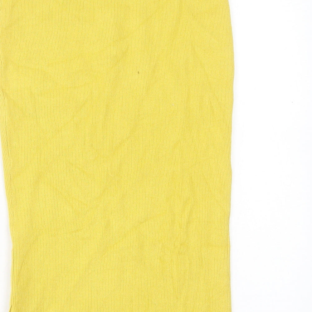 TU Womens Yellow Viscose A-Line Skirt Size 8