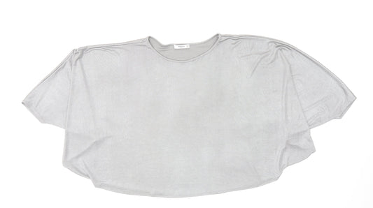 Womens UK Size M Mango Silver Basic Blouse