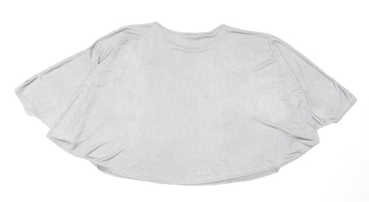 Womens UK Size M Mango Silver Basic Blouse