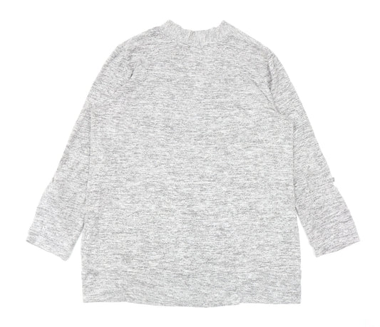 Womens UK Size 14 Papaya Grey Cardigan Jumper