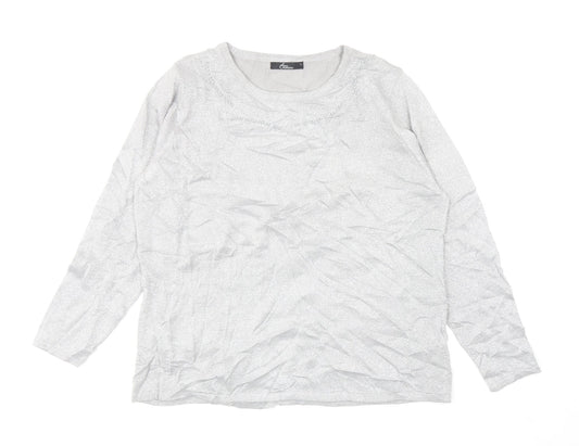 Womens UK Size L BONMARCHE Silver Pullover Jumper