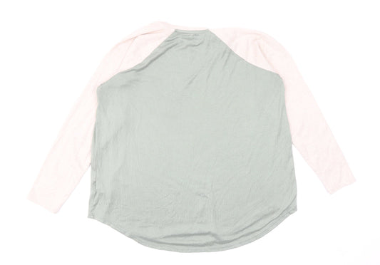 American Eagle Womens Green Round Neck Cotton Pullover Jumper Size S - Colourblock