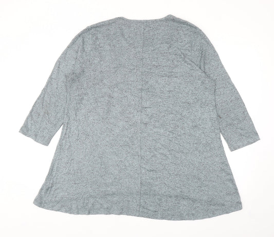 COIN 1804 Womens Blue Scoop Neck Viscose Pullover Jumper Size L