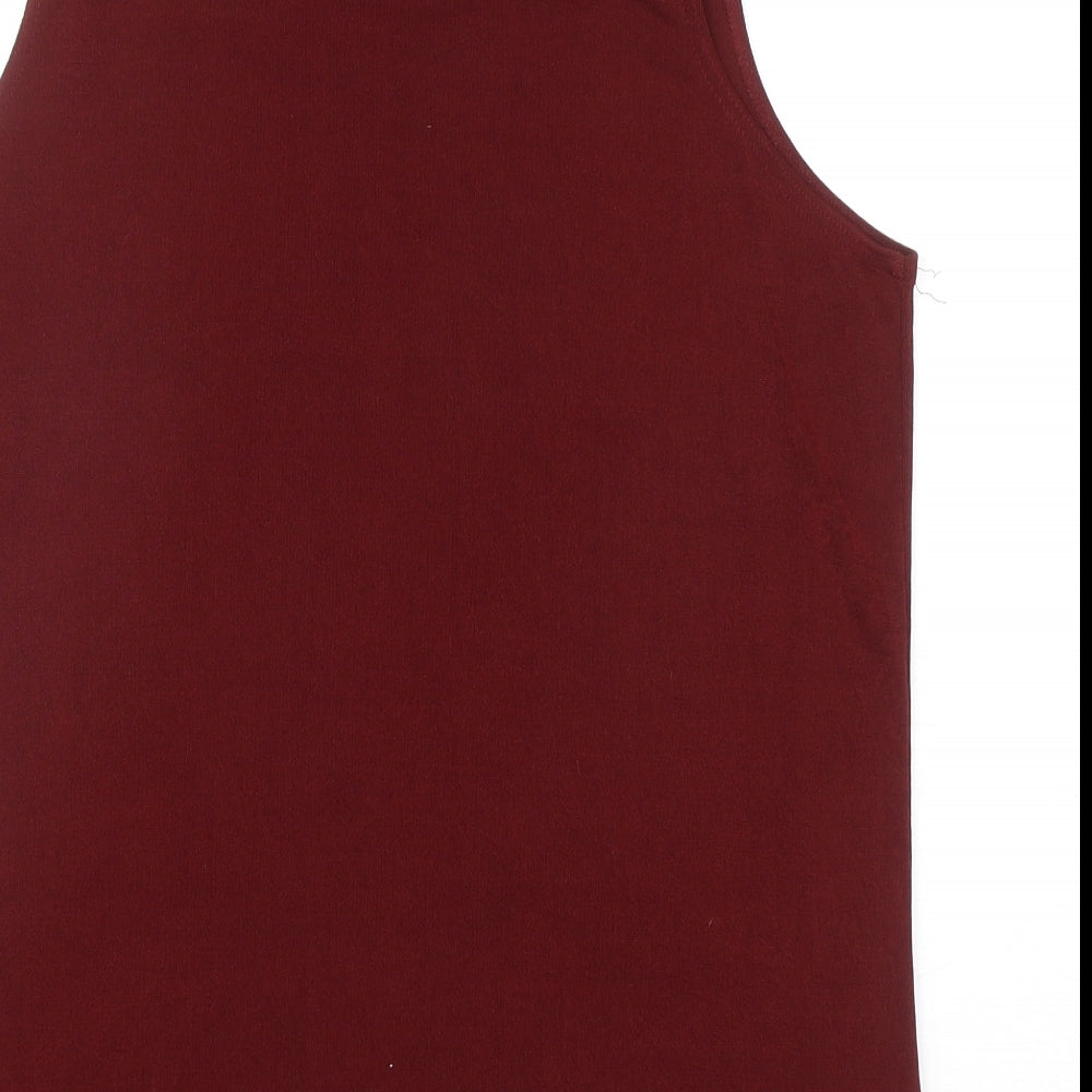 Womens UK Size XL Preworn Red Basic Tank