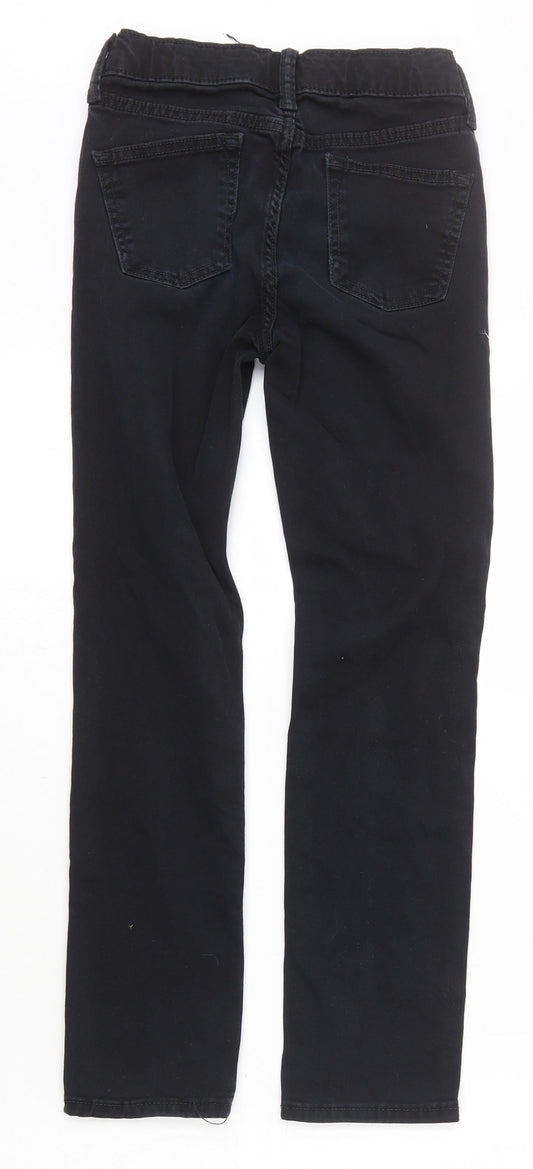 Old Navy Womens Black Cotton Straight Jeans Size 10 L24 in Regular Zip