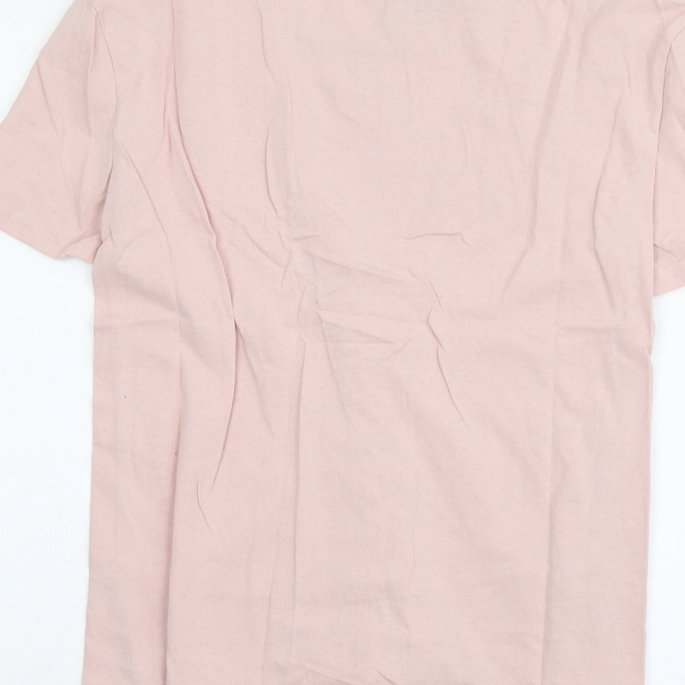 Womens UK Size S Eight Pink Basic T-Shirt