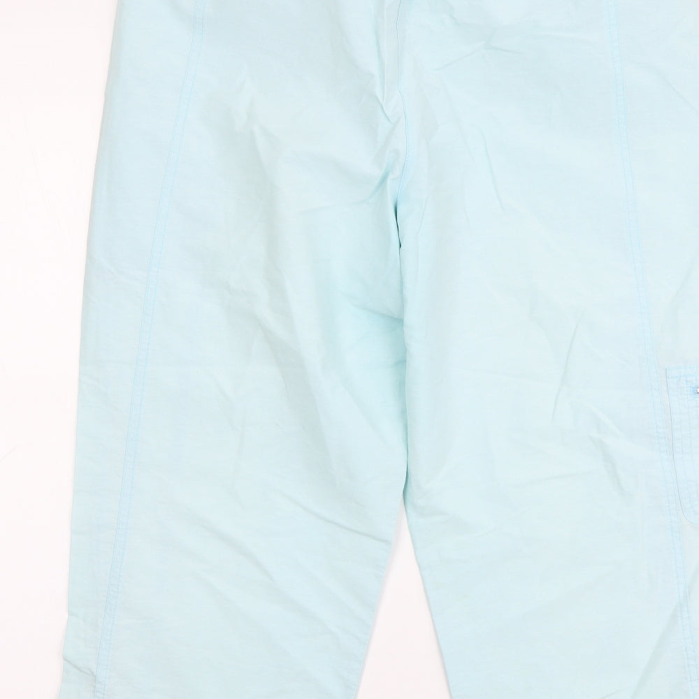 Maine Womens Blue Cotton Cropped Trousers Size 23 in L21 in Regular Drawstring